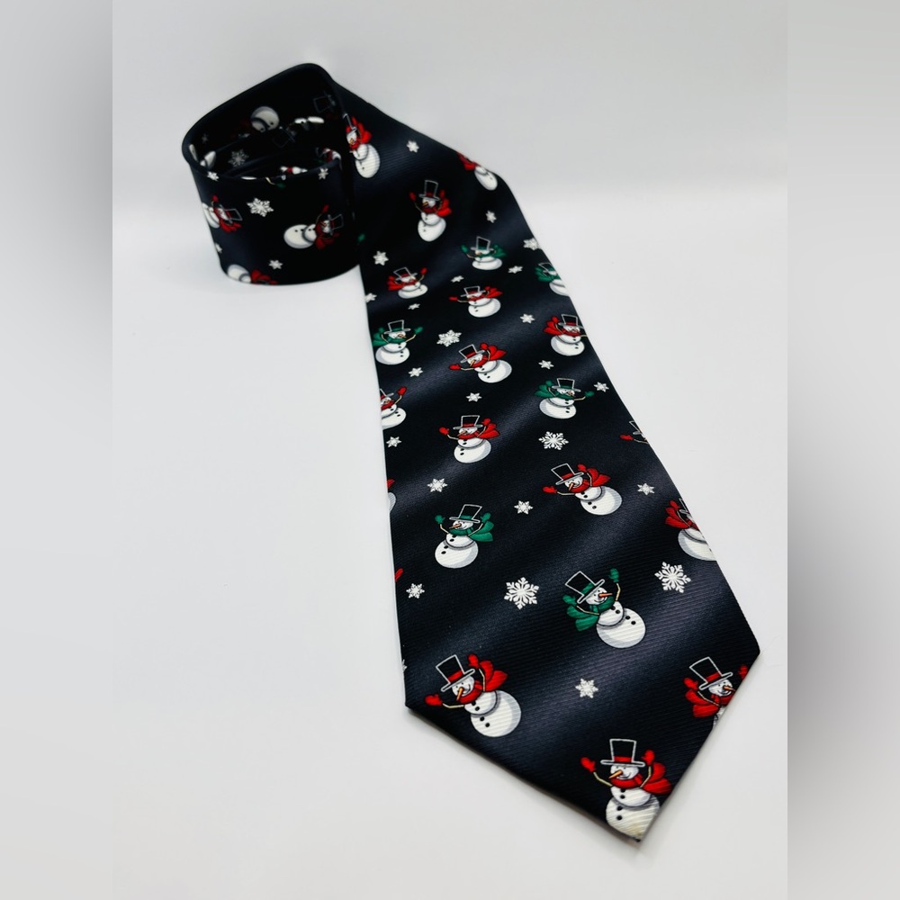 ☃️ Festive Meeting Street Silk Snowman Tie ☃️